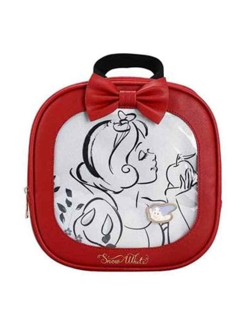 Snow White Red Bow Clear Front Backpack